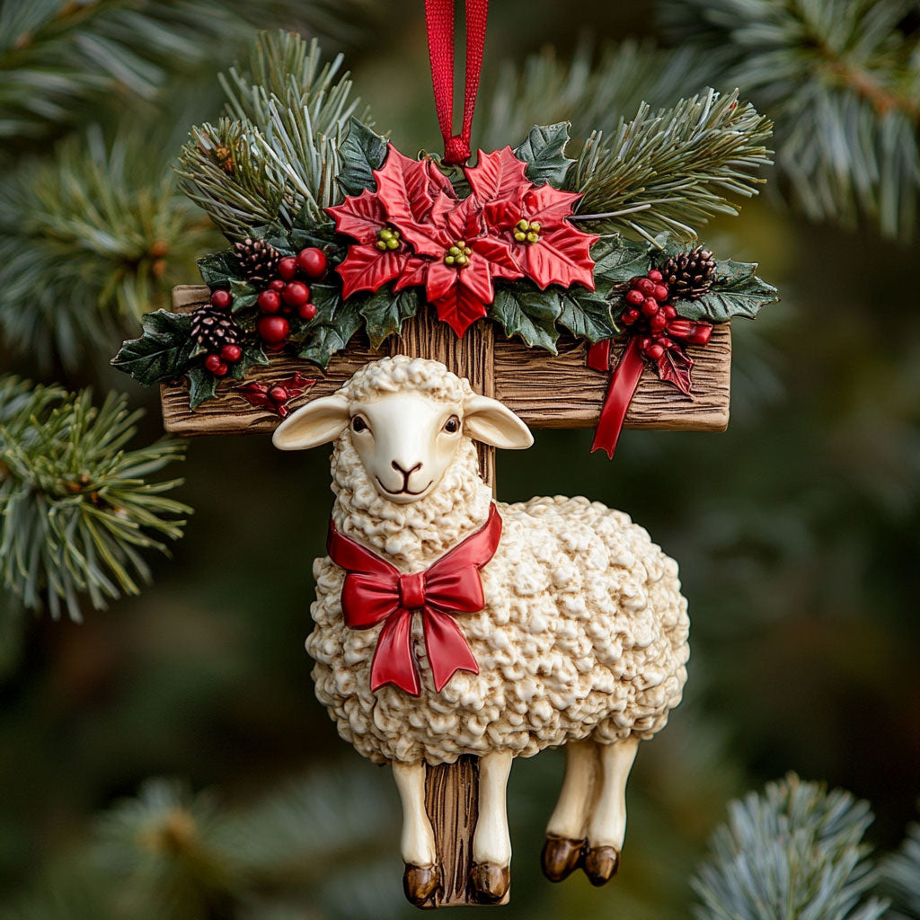 Christmas Cross Sheep WN3010007CL Christmas Ornament