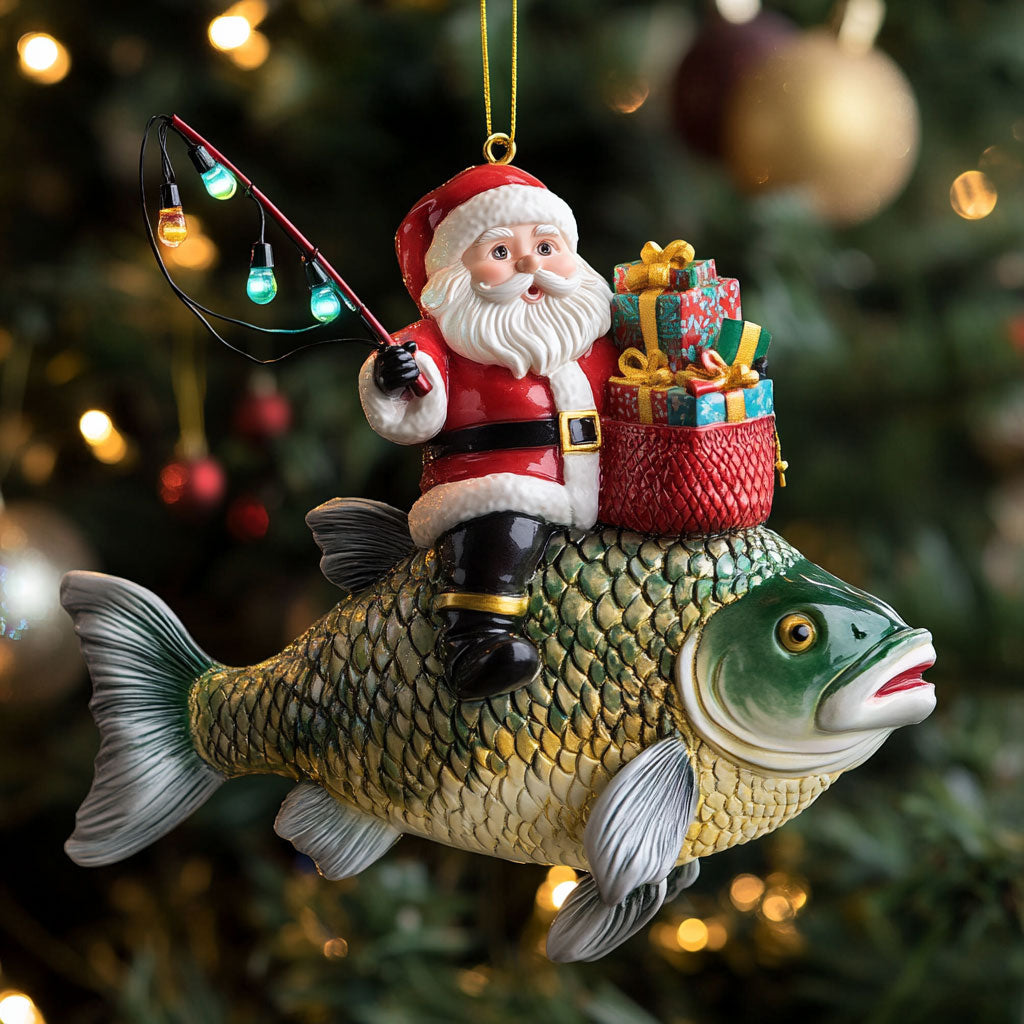 Fishing Santa CW1511061CL Christmas Ornament