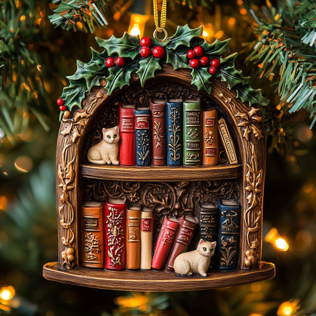 Cat Book Charm CW2611004CL Christmas Ornament