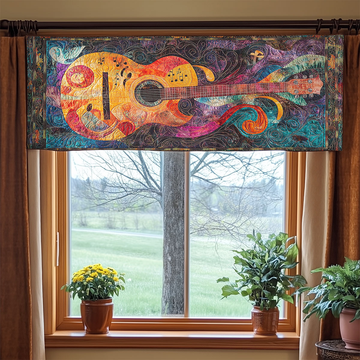 Guitar Harmony Trail WN1606049CL Quilted Valance