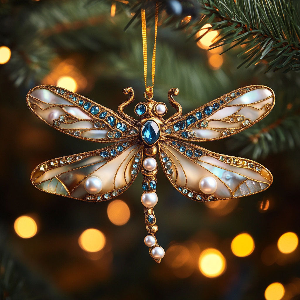 Dragonfly Pearl Light WN0812034CL Christmas Ornament