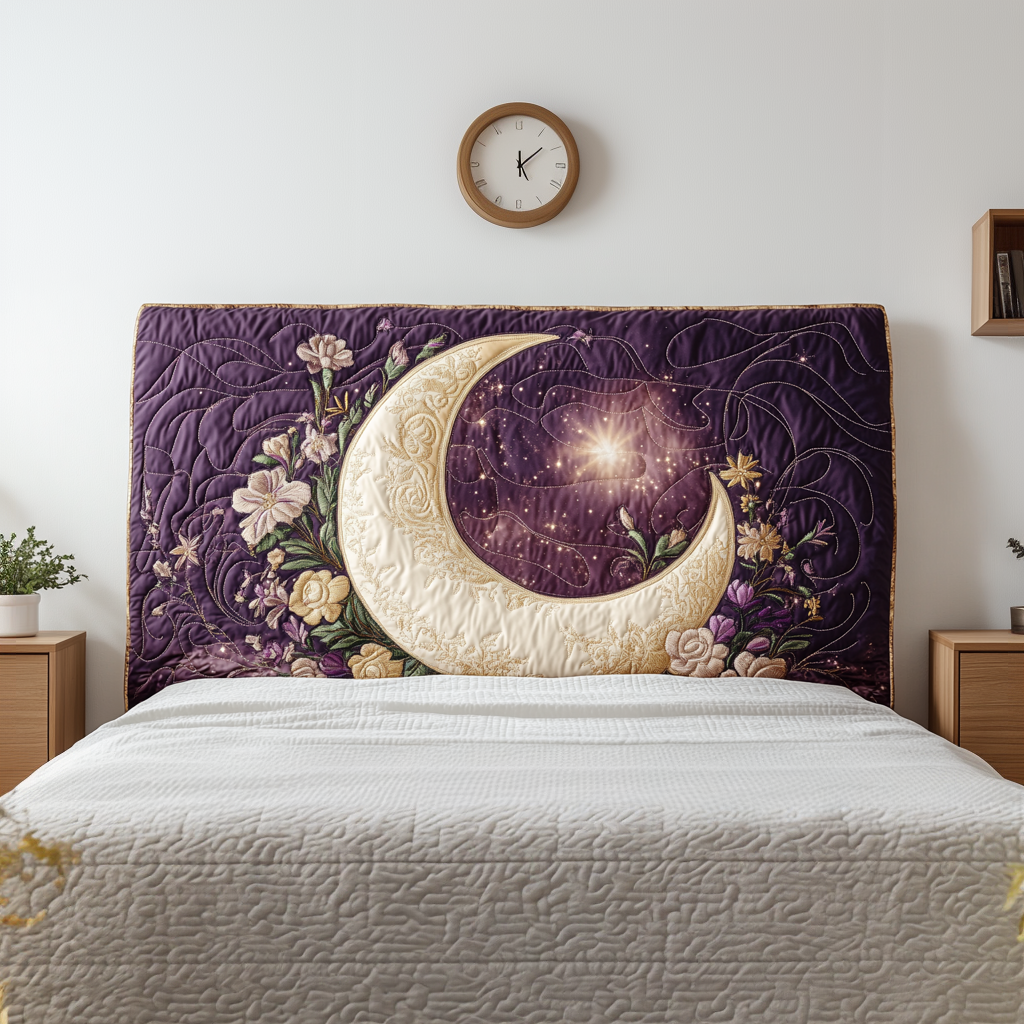 Blooming Enchanted Crescent QA0901022CL Quilted Headboard Slipcover