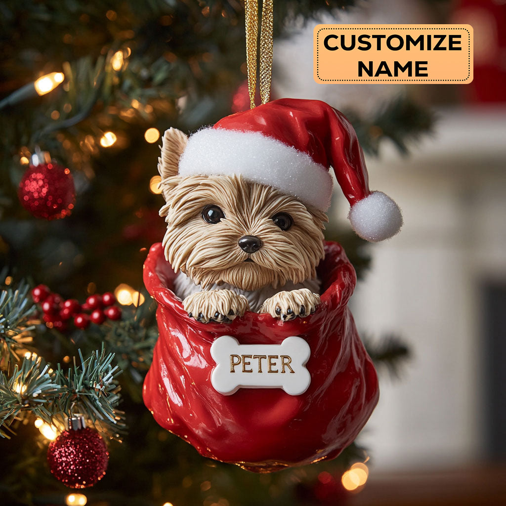 Yorkie Christmas CW0412043CL Personalized Christmas Ornament