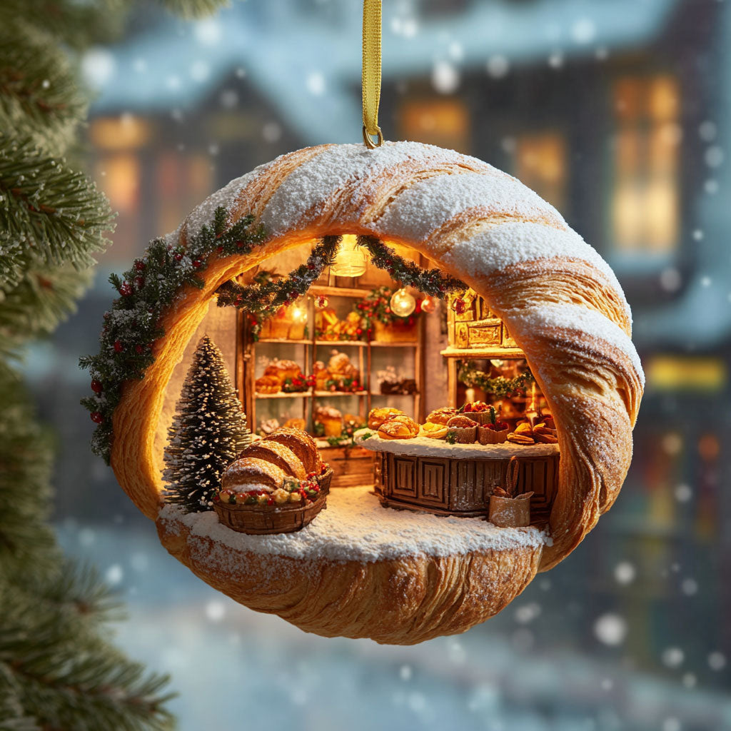 Snowy Croissant WN2911071CL Christmas Ornament