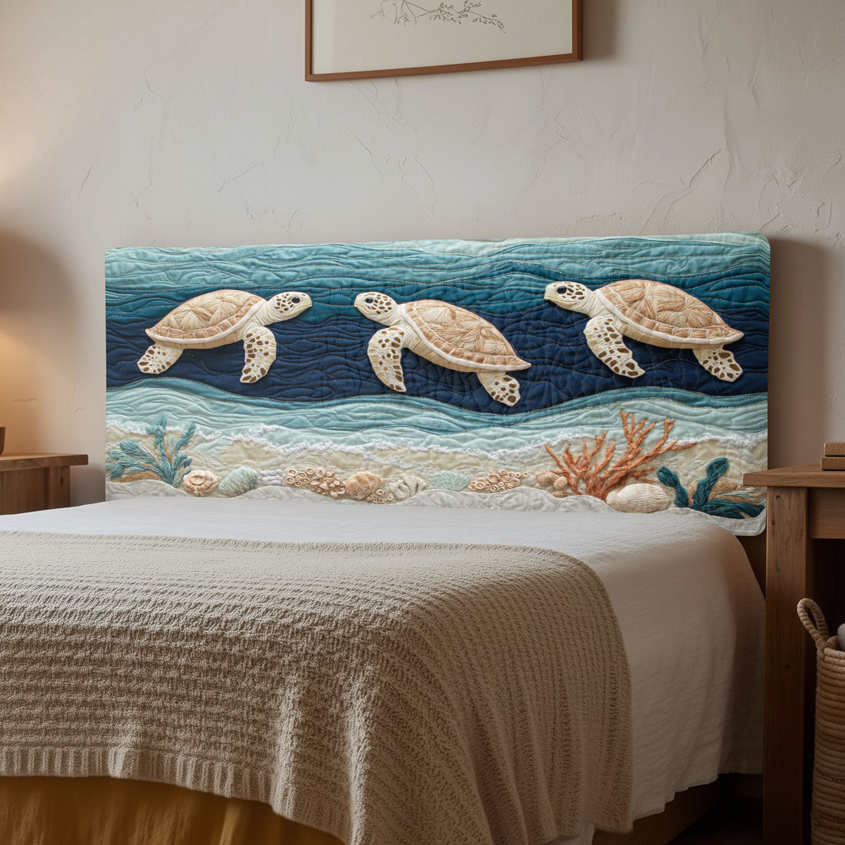 Turtle Ocean Charm CW1312024CL Quilted Headboard Slipcover