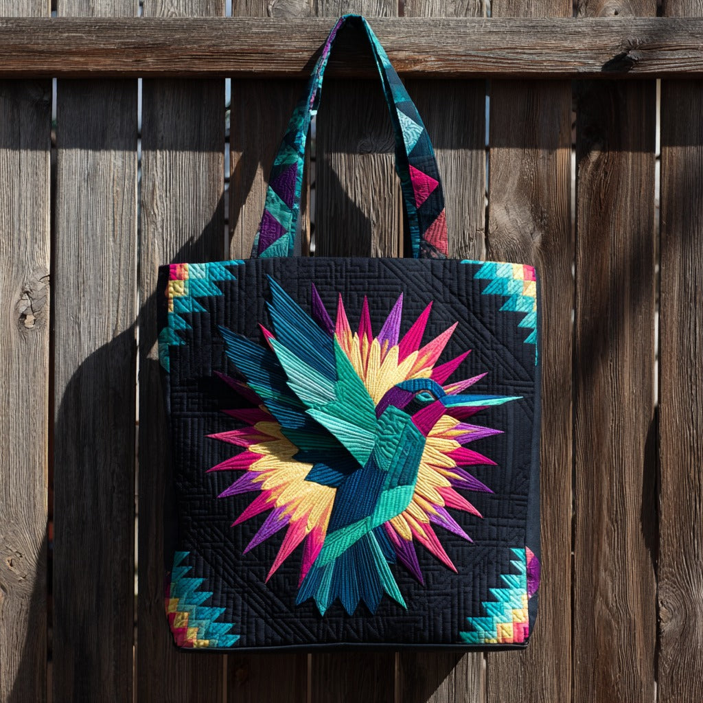 Hummingbird Block XR2611014CL Quilted Tote Bag