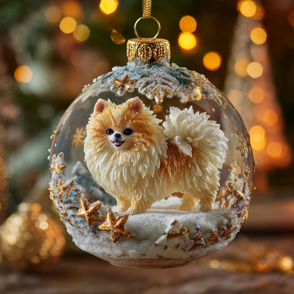 Pomeranian Winter Glow CW0112044CL Christmas Ornament