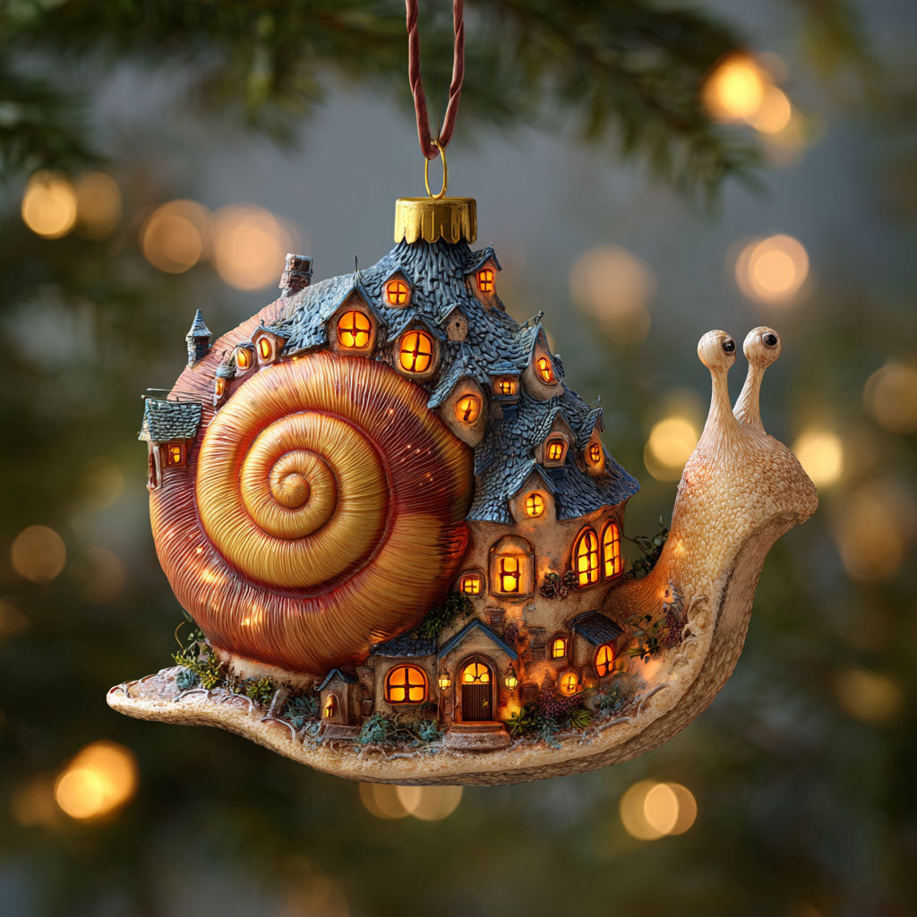 Snail Holiday House WN0912069CL Christmas Ornament
