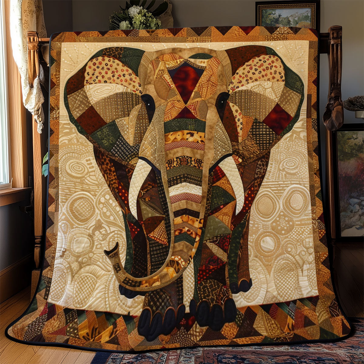 Elephant Mosaic WJ0701044CL Quilt