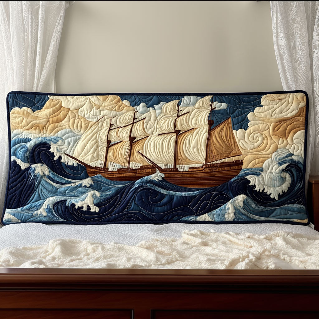 Whirling Seas Tall Ship KL0801027CL Quilted Headboard Slipcover