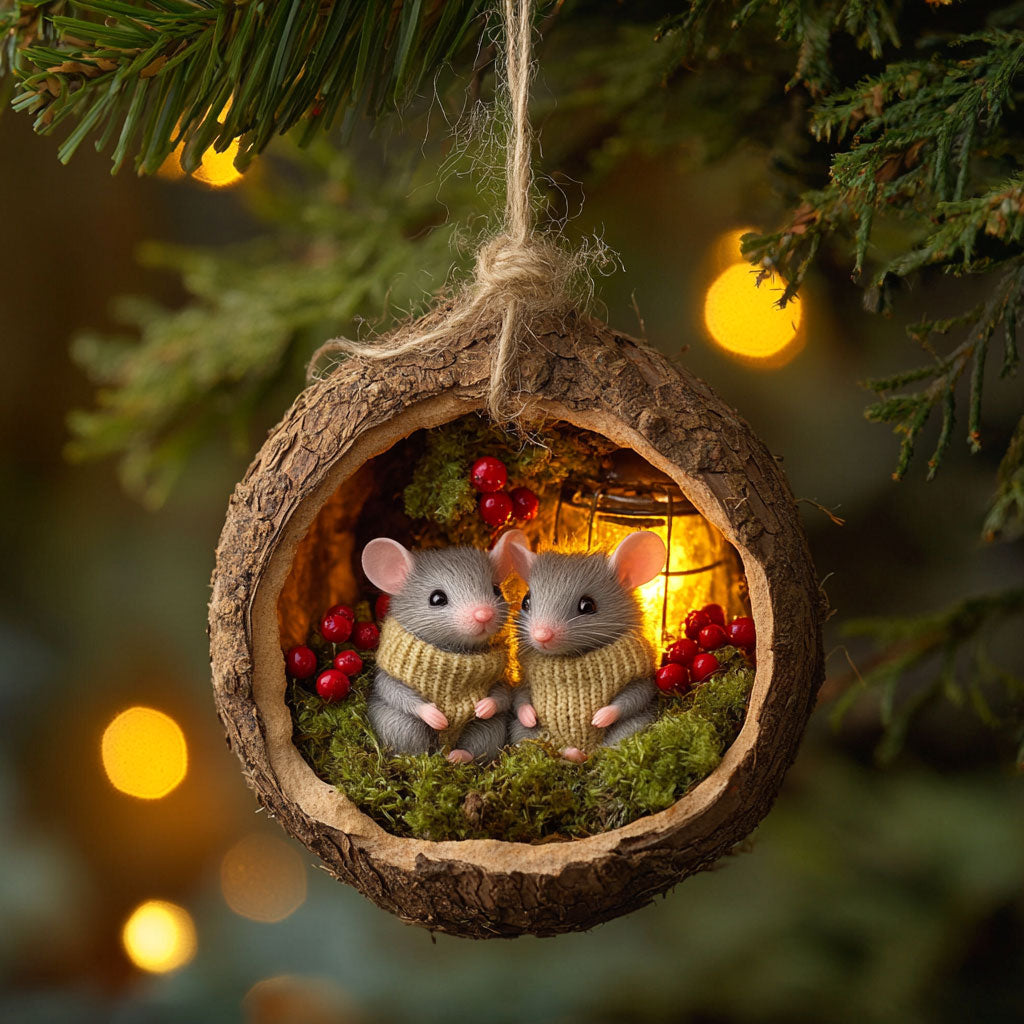 Mouse Christmas Nest WN2411056CL Christmas Ornament