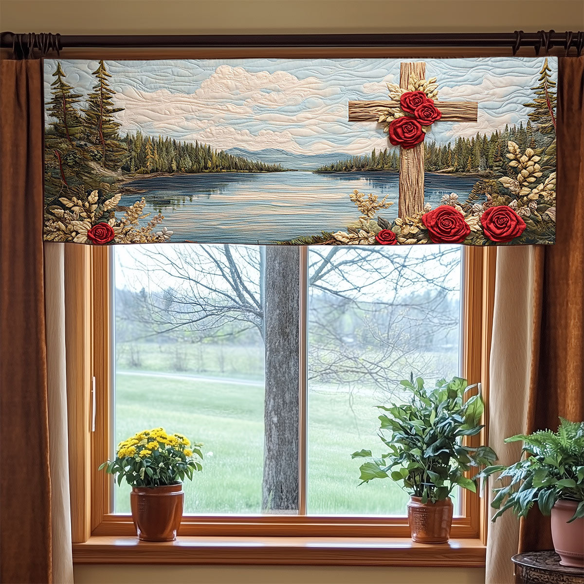 Faith In Bloom WJ0306021CL Quilted Valance