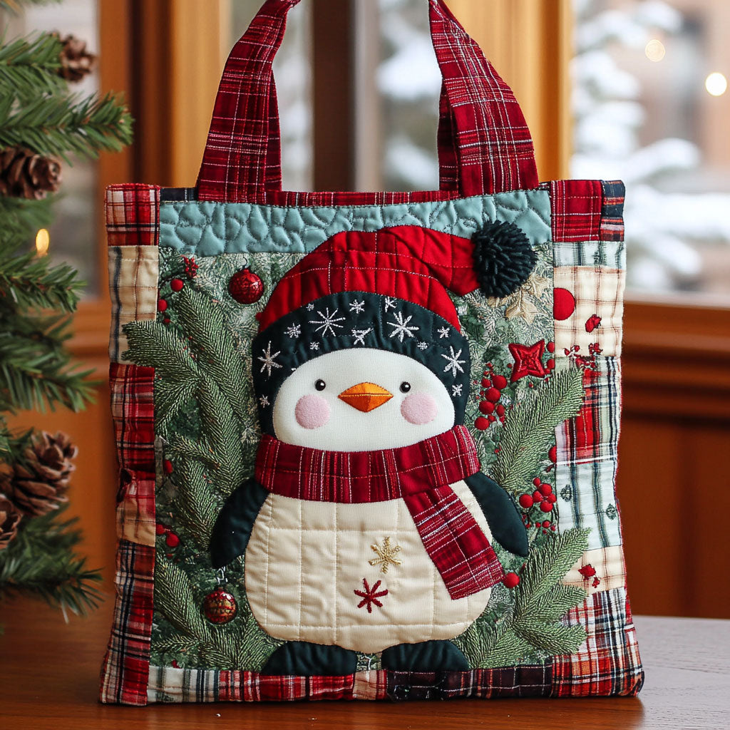 Penguin Christmas Magic CW3110037CL Quilted Tote Bag