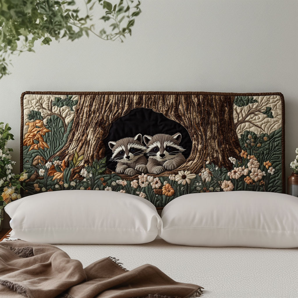 Forest Friends Raccoon KL0601017CL Quilted Headboard Slipcover