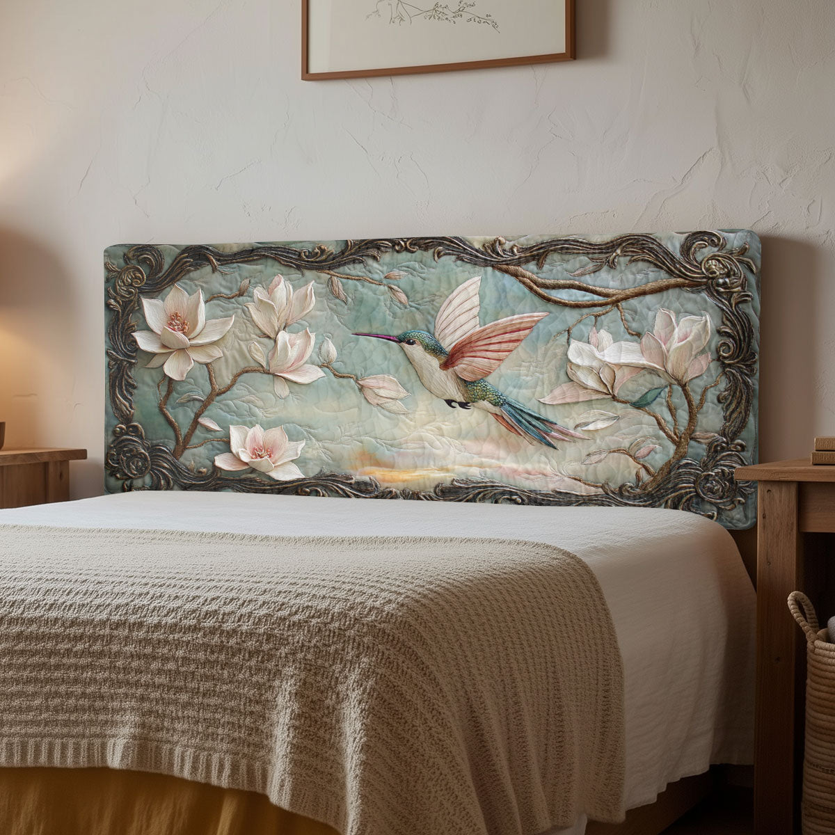 Hummingbird Magnolia Bloom CW1112017CL Quilted Headboard Slipcover