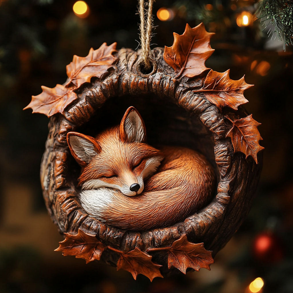 Fox Woodland Sleep WN2711023CL Christmas Ornament