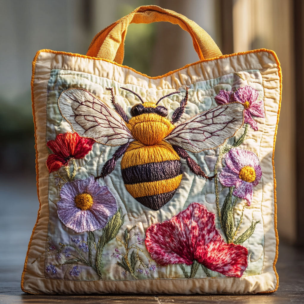 Sunlit Bee WN2210059CL Quilted Tote Bag