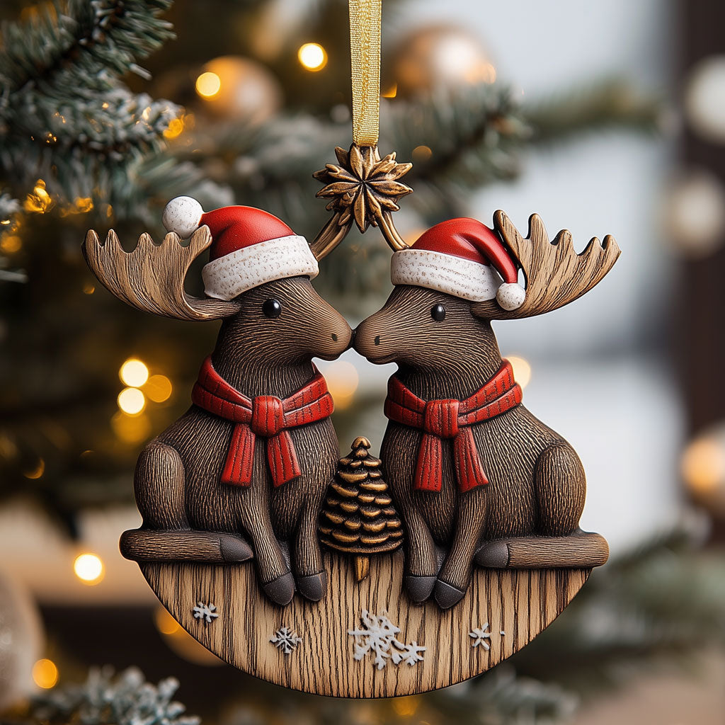 Moose Couple Christmas LT2210010CL Christmas Ornament