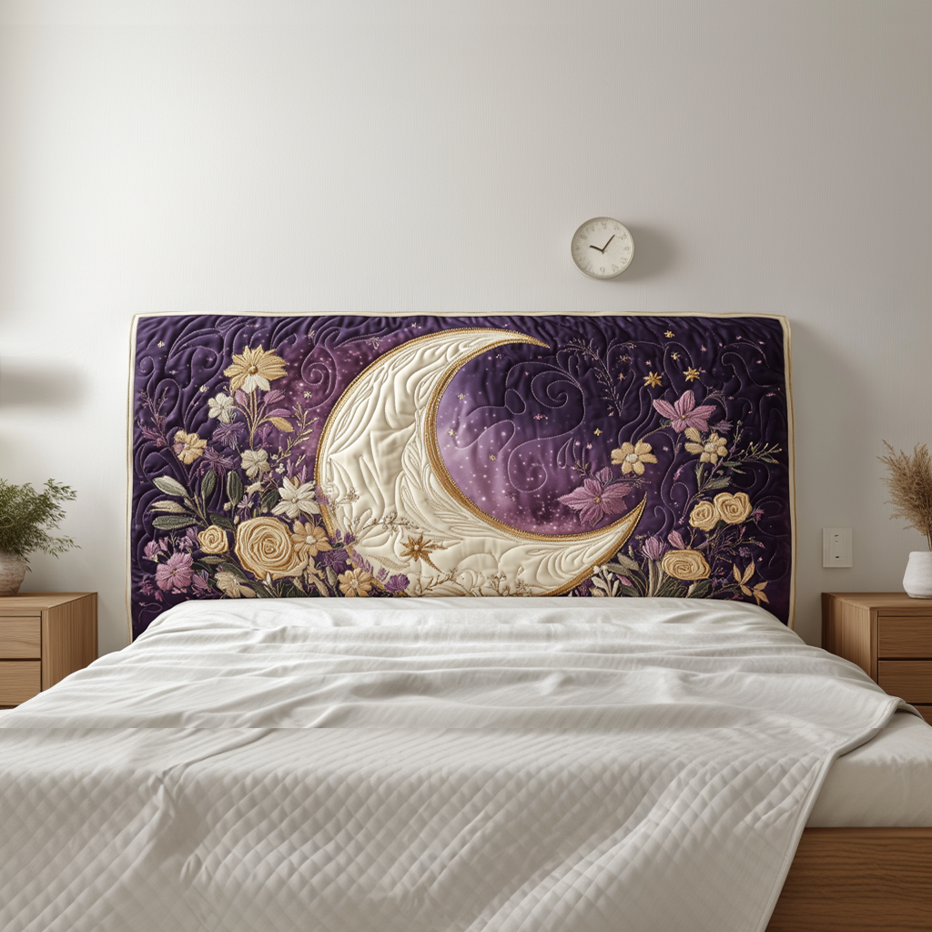 Blooming Enchanted Crescent QA0901019CL Quilted Headboard Slipcover