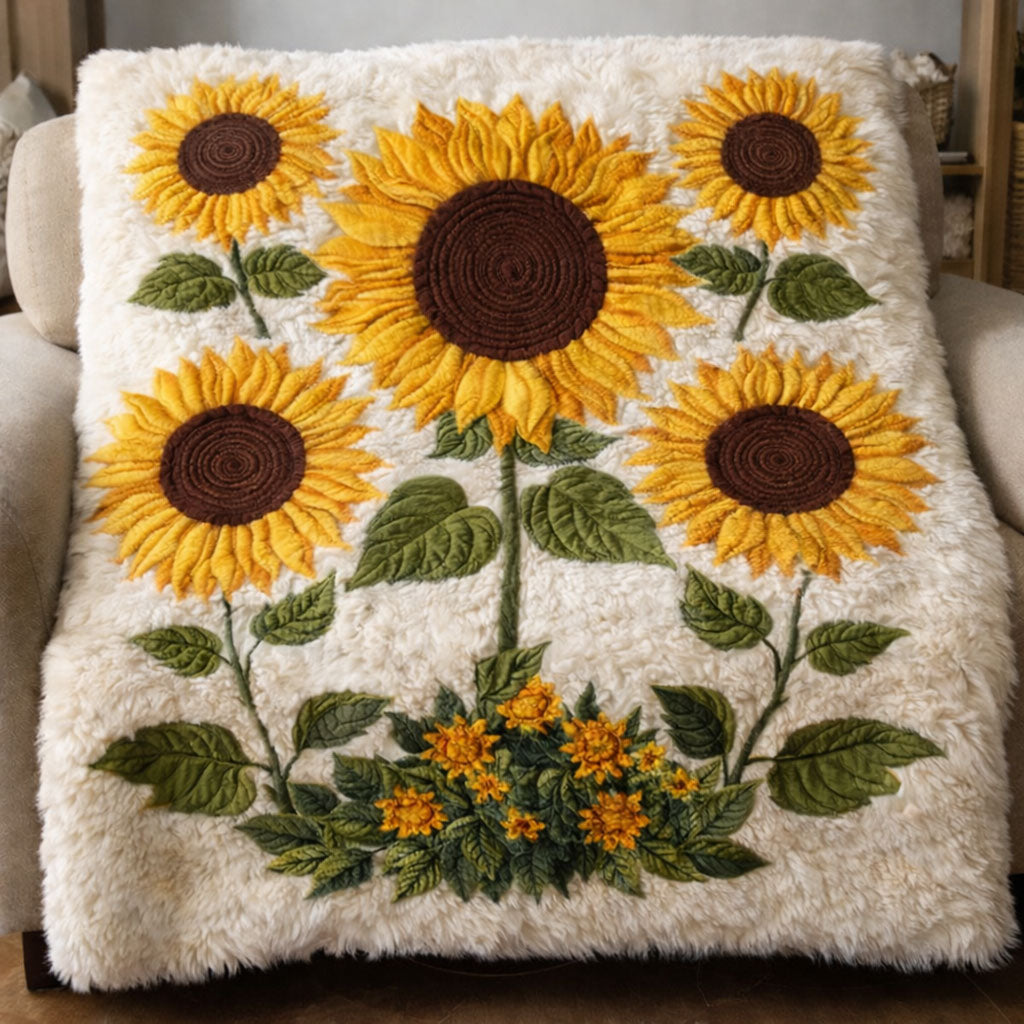 Golden Sunflower WJ2801004CL Faux Fur Throw Blanket