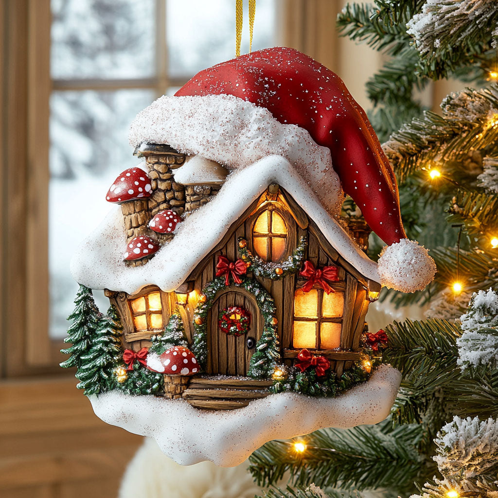 Mushroom Cottage CW1012046CL Christmas Ornament