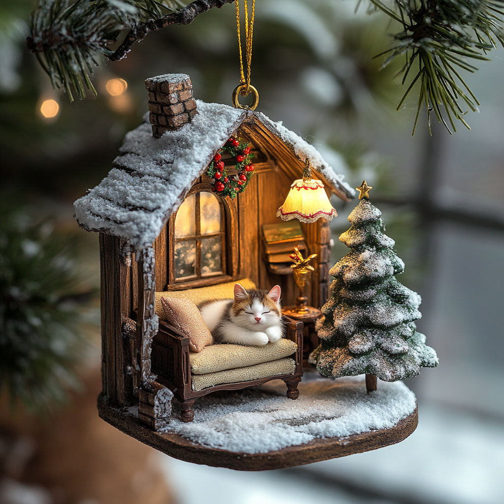 Festive Cat Sofa WJ2511011CL Christmas Ornament