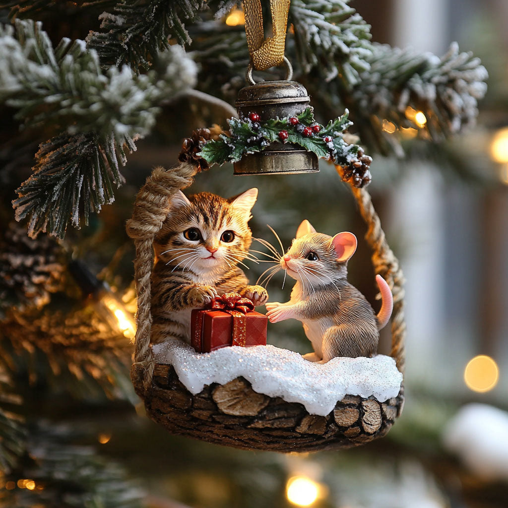 Festive Catmouse WJ2611019CL Christmas Ornament