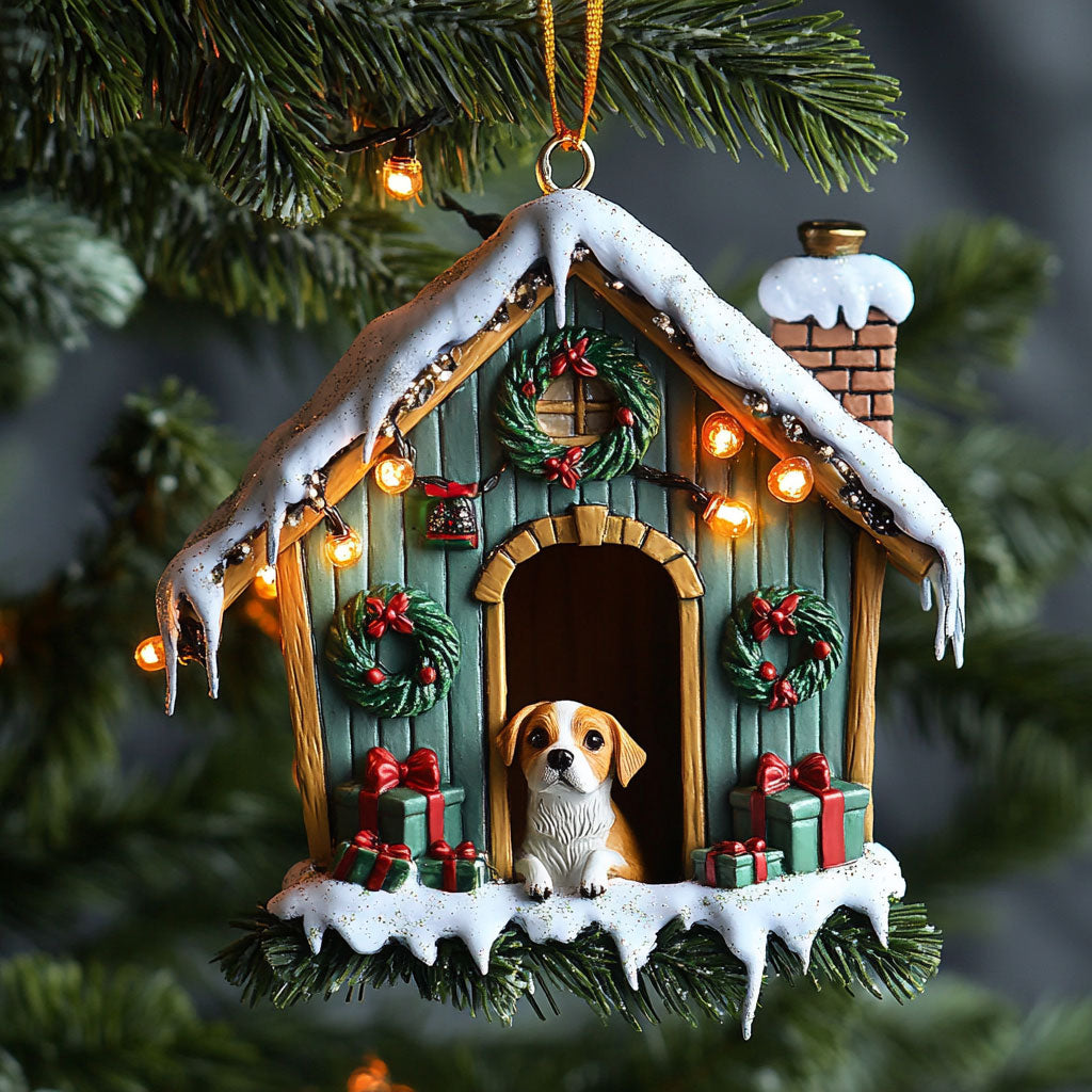 Festive Doghouse WJ2511024CL Christmas Ornament