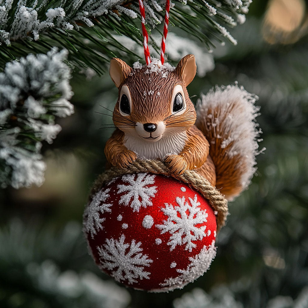 Squirrel Cozy Christmas WN2411079CL Christmas Ornament