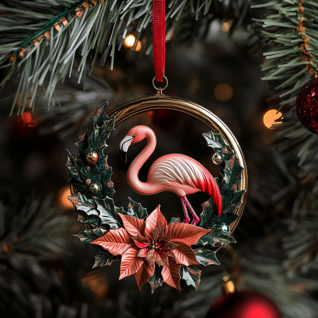 Flamingo Ring WJ1612017CL Christmas Ornament