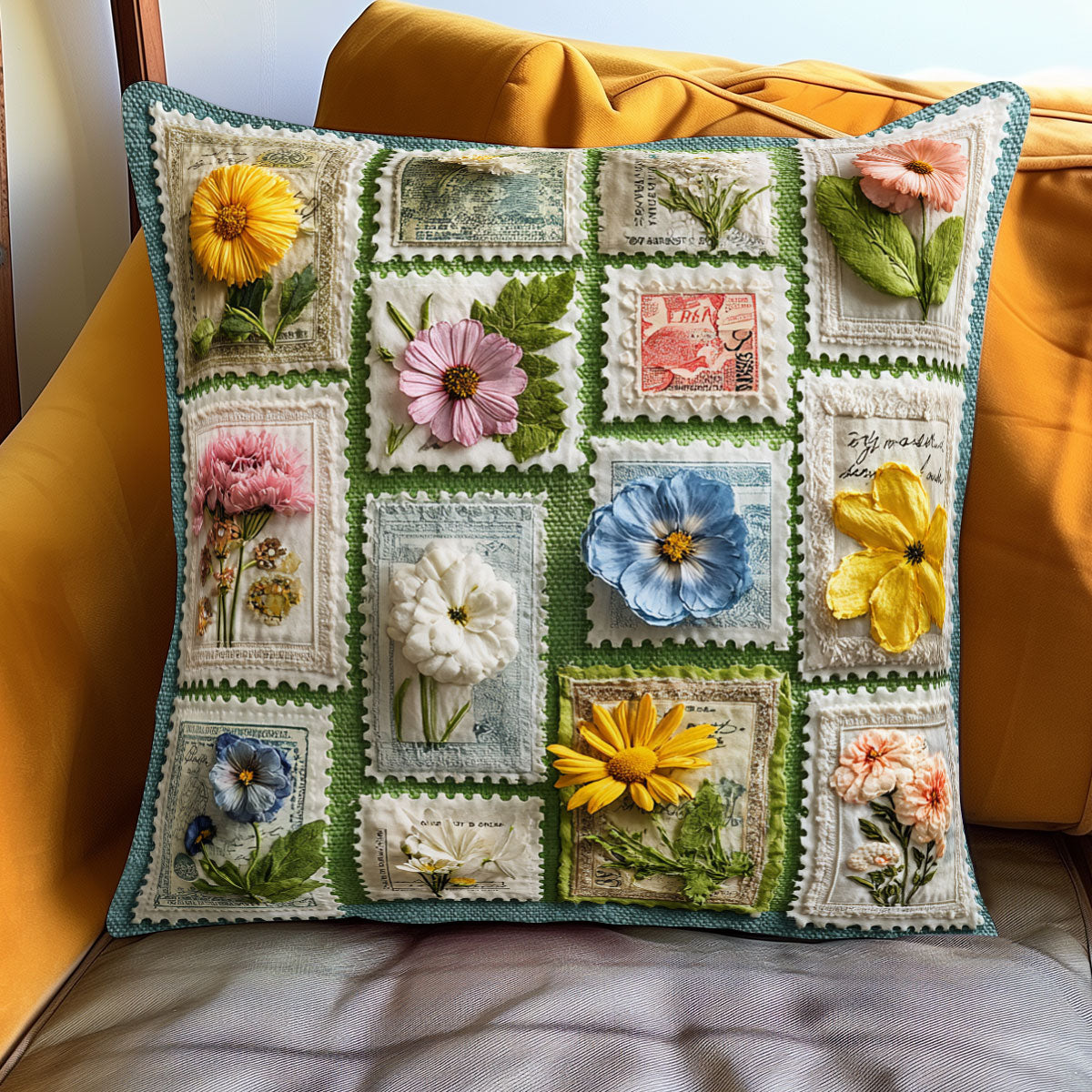Floral Postal Archive WJ0901137CL Quilt Pillow Case