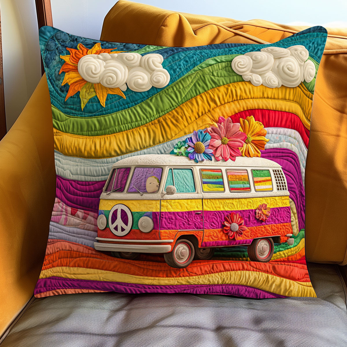Flower Hippie Road WJ1301091CL Quilt Pillow Case