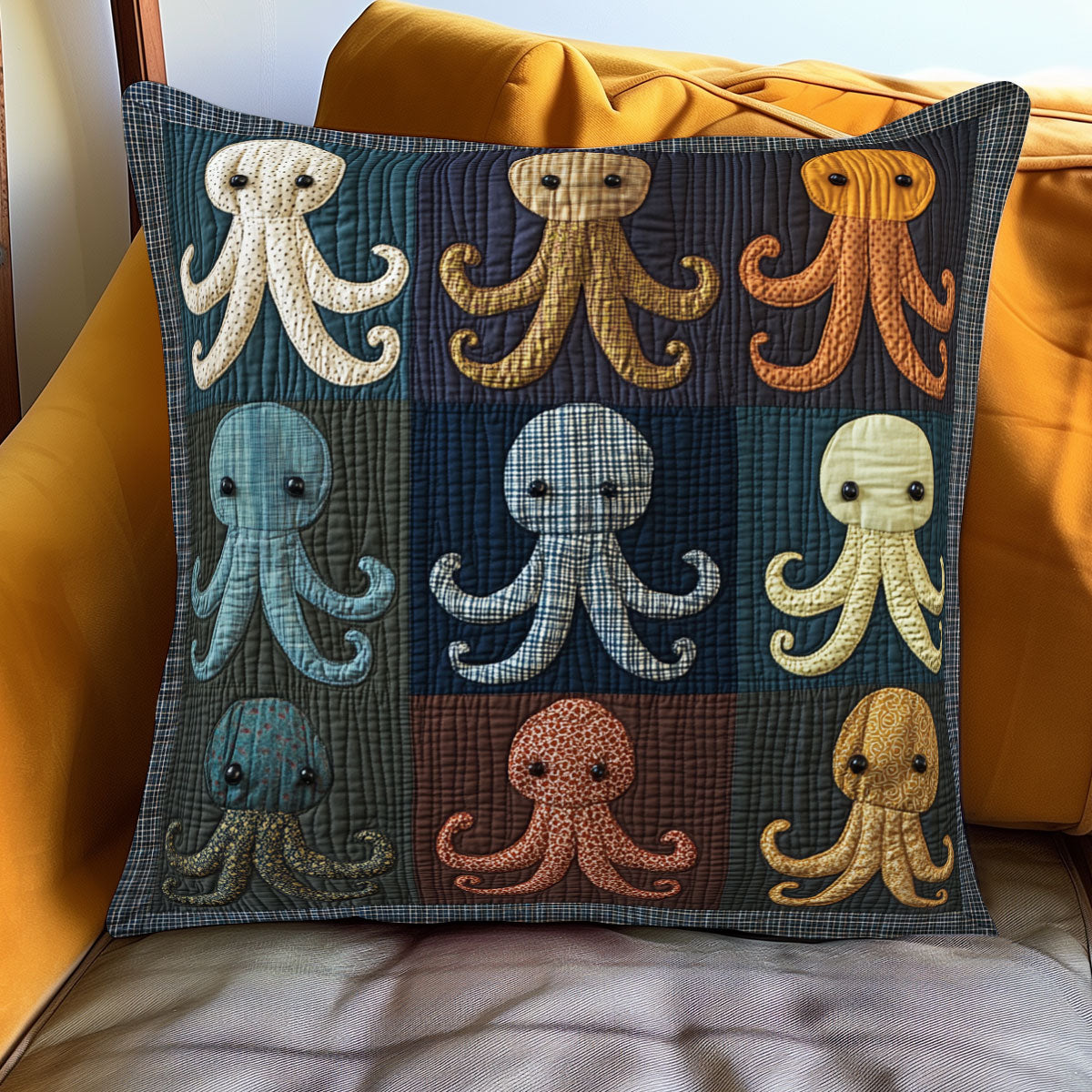 Gentle Patchwork Octopus WJ0901110CL Quilt Pillow Case