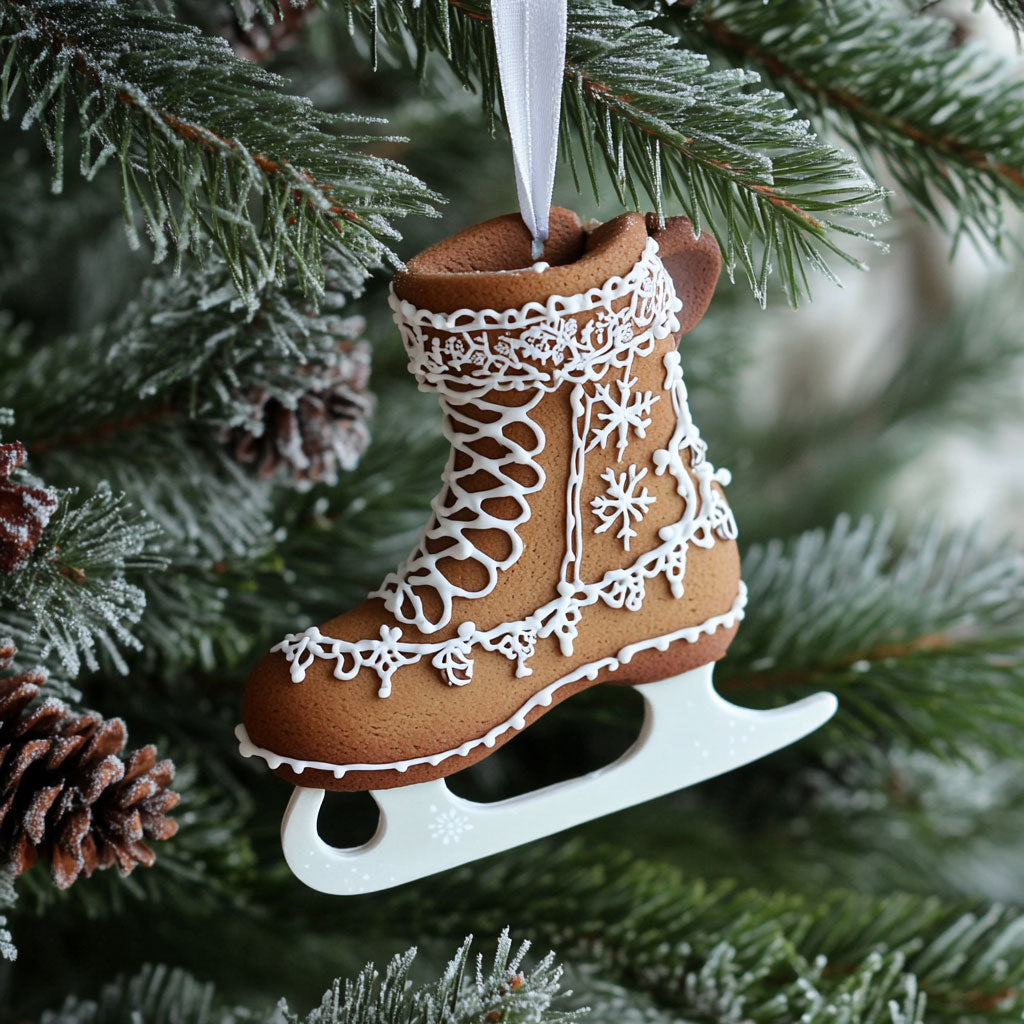 Gingerbread Ski Shoe WJ0312380CL Christmas Ornament