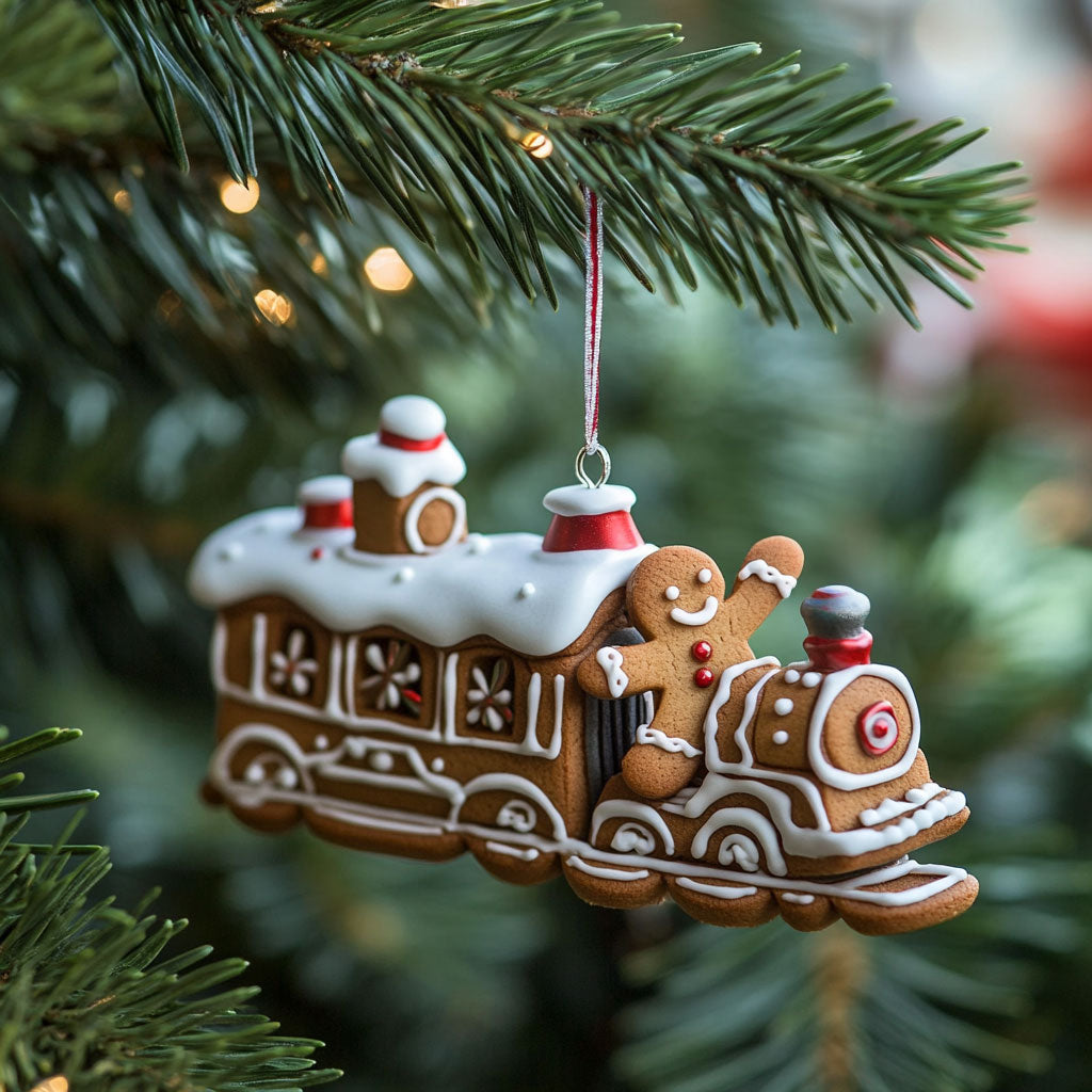 Gingerbread Train WJ0312382CL Christmas Ornament