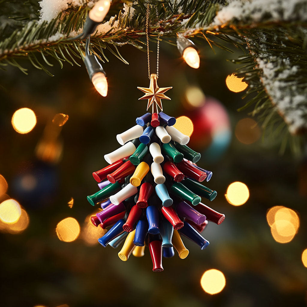 Golf Tee Star WJ2611081CL Christmas Ornament
