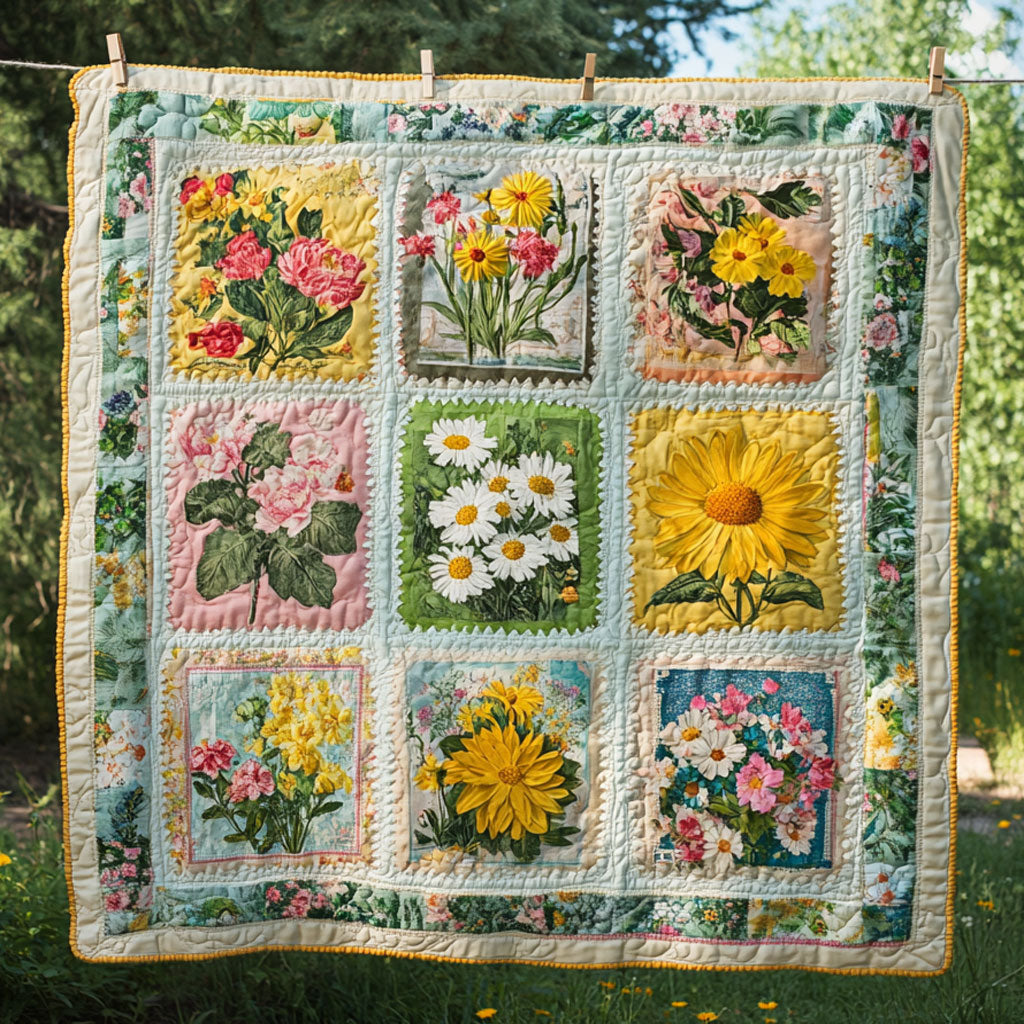 Heirloom Stamp Blooms WJ1301060CL Quilt