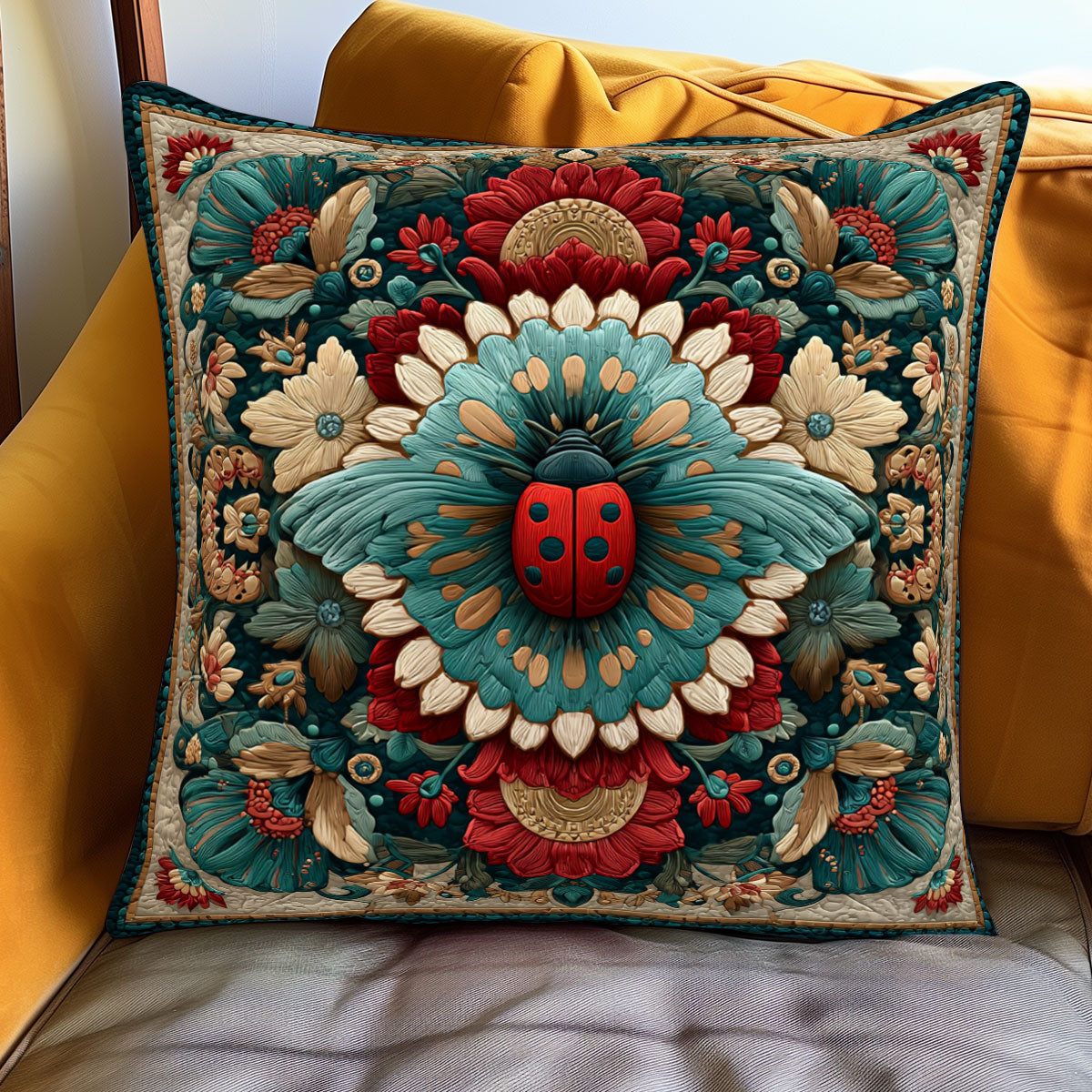 Ladybug Velvet Crown WJ0901106CL Quilt Pillow Case