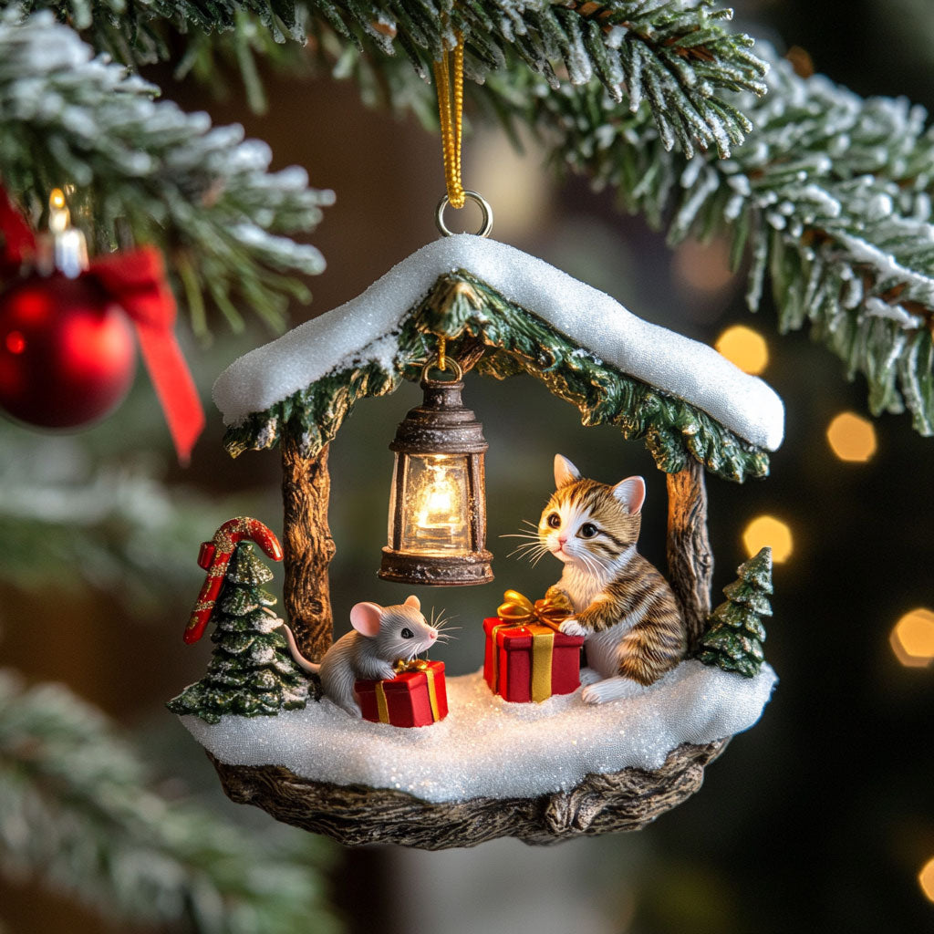 Merry Catmouse WJ2611023CL Christmas Ornament