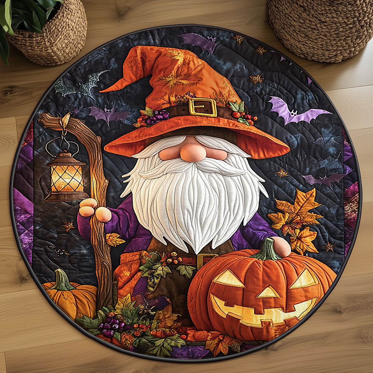 The Pumpkin Spell WJ1210050CL Quilted Round Mat