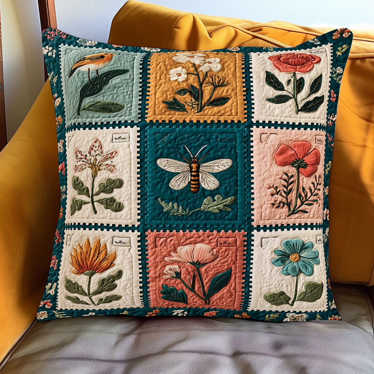 Nature Postmarks WJ1001086CL Quilt Pillow Case