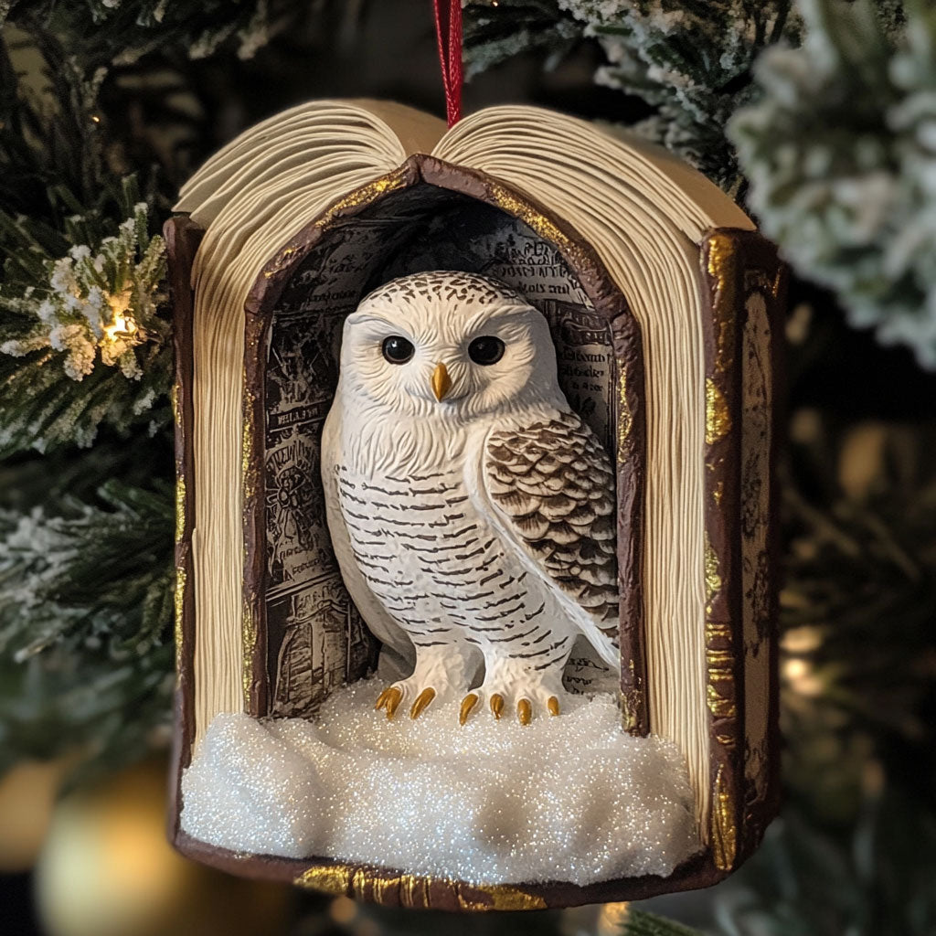 Owl In The Book WJ0312403CL Christmas Ornament