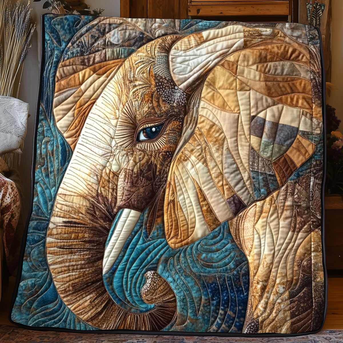 Patchwork Vintage Elephant WJ0701047CL Quilt