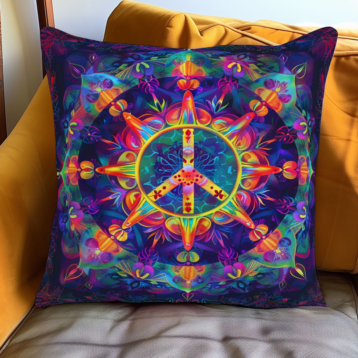 Peace Sign Sun WJ0801123CL Quilt Pillow Case