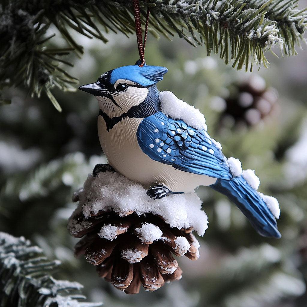 Pinecone Bluebird WJ0312320CL Christmas Ornament