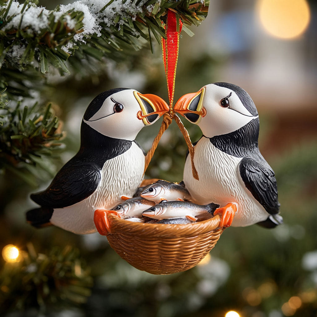 Puffin Fish Basket WJ0312306CL Christmas Ornament
