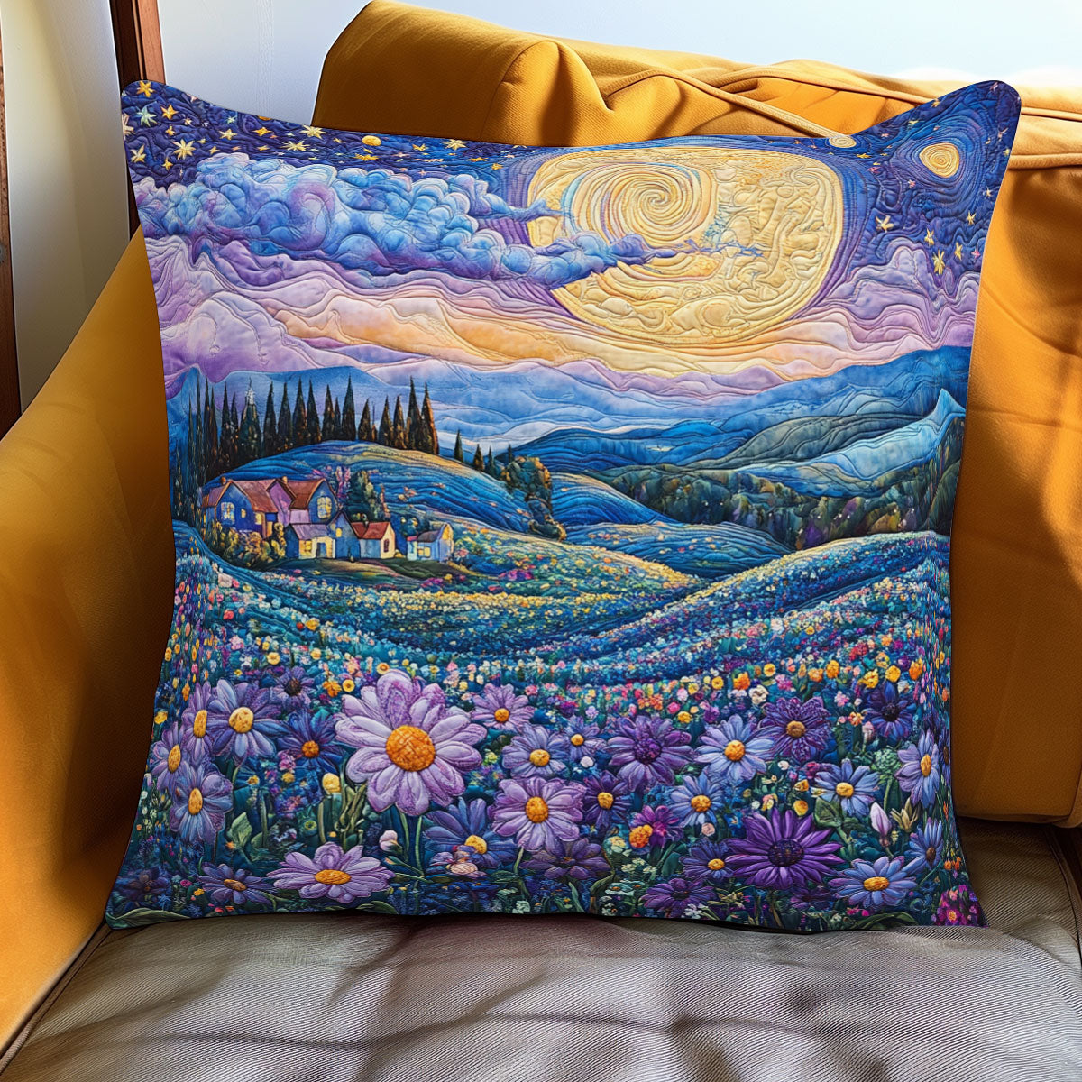 Purple Petal Valley WJ1001068CL Quilt Pillow Case