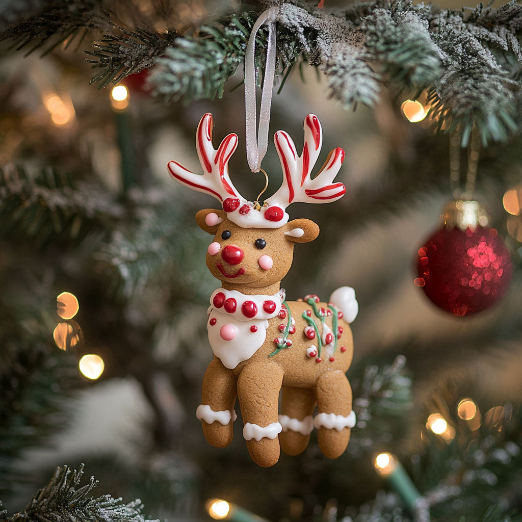 Reindeer Gingerbread WJ0312389CL Christmas Ornament