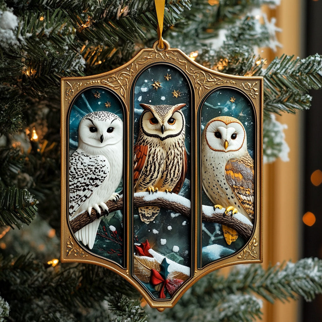 Royal Owl Window WJ0312412CL Christmas Ornament