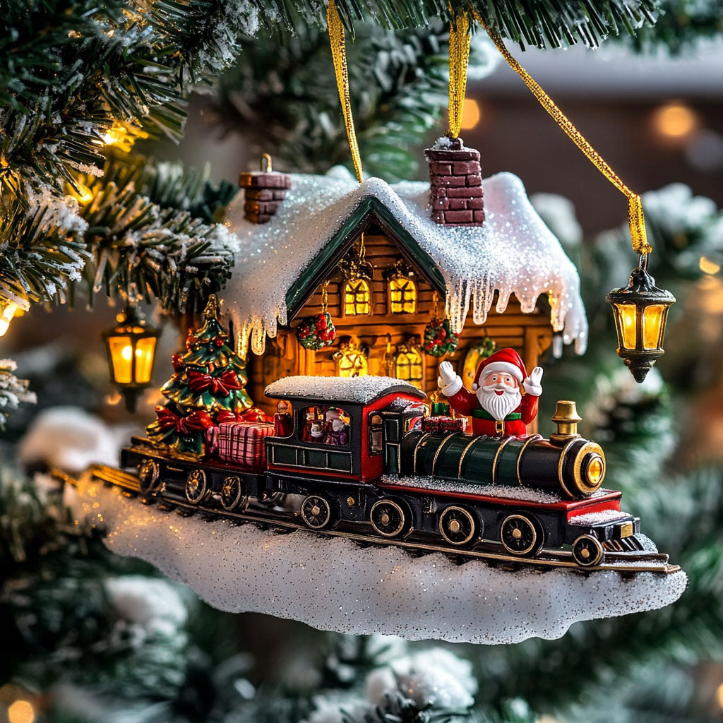 Santa Gift Train WJ2511082CL Christmas Ornament